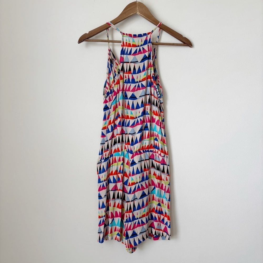 Karina Grimaldi Vibrant Geometric Print Romper Small Nautical Summer - Picture 4 of 6